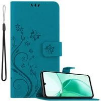 Cadorabo Handyhülle für ZTE Blade A35 / A55 Hülle ZTE Blade A35 / A55, Hülle Schutzhülle Blumen Flower mit Standfunktion Kartenfach Magnet