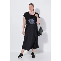 MIAMODA Jerseyrock Maxi-Satinrock A-Linie Elastikbund