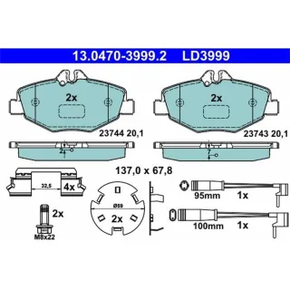 ATE Ceramic Bremsbel?ge vorne Mercedes E-Klasse W211