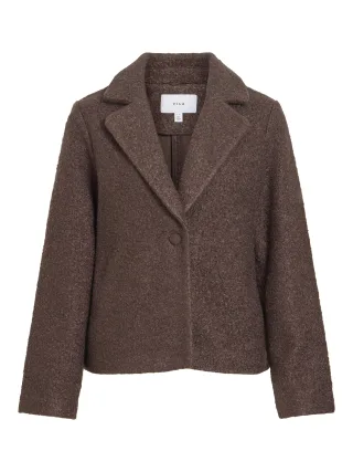 VILA - VIRAZZI L/S BOUCLE JACKET/TES Coffee Bean - Gr. - 38