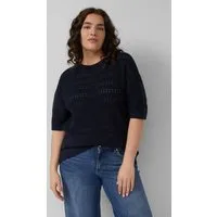 s.Oliver Kurzarmpullover Strickpullover Ajour-Pullover mit Halbarm