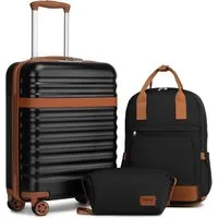 KONO Handgepäck-Trolley Koffer Set Enthält 1 Reiserucksack und 1 Kulturbeutel