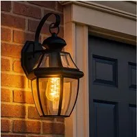 Elstead LIGHTING Außen-Wandleuchte, Leuchtmittel nicht inklusive, Außenlampe Laterne schwarz Wandlampe Retro