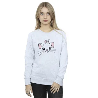 Disney - "Classics Marie Face Pocket" Sweatshirt für Damen (Grau)