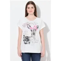 Ulla Popken T-Shirt T-Shirt Rehkitz Oversized Rundhals Halbarm