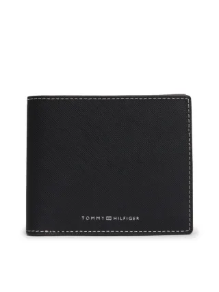 Tommy Hilfiger - Bifold-Brieftasche aus Leder schwarz - Gr. - OS