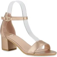 VAN HILL 840130 Sandalette Damen Sandaletten Christina Klassische Blockabsatz Basic Schuhe