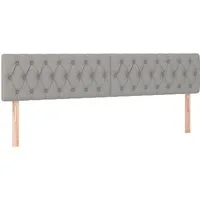 vidaXL Bett Kopfteile Hellgrau 180x7x78/88 cm Stoff (1-tlg)
