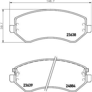 Hella Bremsbel?ge vorne Chrysler Voyager Dodge Caravan Jeep Cherokee