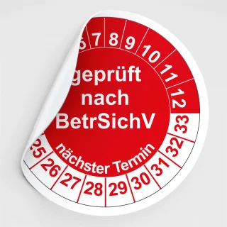 Prüfplaketten geprüft nach BetrSichV