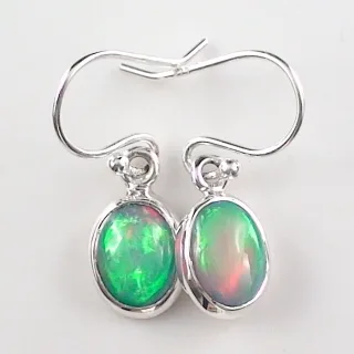 925 Sterling Silber Ohrhänger mit 0,86 ct + 0,93 ct Welo Opalen