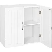 Yaheetech Hängeschrank Badkommode mit 2 Türen & Höhenverstellbarem Einlegeboden Badezimmerschrank Wandschrank Küchenschrank