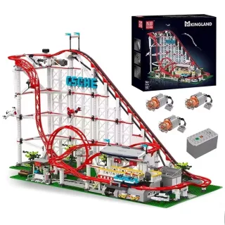 MOULD KING 11014 3662+PCS / 11031 3118+PCS Motorized Rolle Loop Coaster Space Elevator Creative Building Block Brick Ass