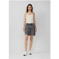 QS Minirock Rock Denimrock mit offenem Saum