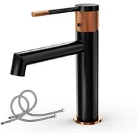 Alphabath Waschtischarmatur (Set, Bad Wasserhahn mit einem 3/8"-Zoll-Kompressionsschläuche) Messinggehäuse Wasserhahn Bad,mit Keramikkartusche Armatur Badezimmer
