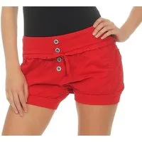 malito more than fashion Hotpants malito Damen Hotpants in Unifarben, lockere kurze Hose, Bermuda für unifarbene Chino Short kurze Sommerhose mit elastischem Bund