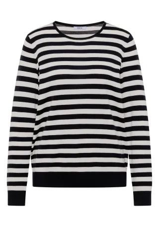 CECIL - Pullover mit Rundhals und Streifen urban dark blue - Gr. - L