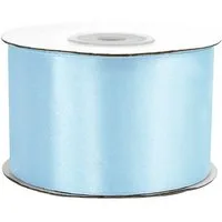 Creativery Satinband, Satinband 50mm x 25m Rolle Hellblau