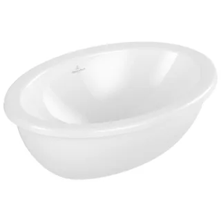Villeroy und Boch Loop & friends Einbauwaschbecken 4A610101 oval, ohne Hahnlochbank, ohne Überlauf, 50,5 x 36 cm, weiß