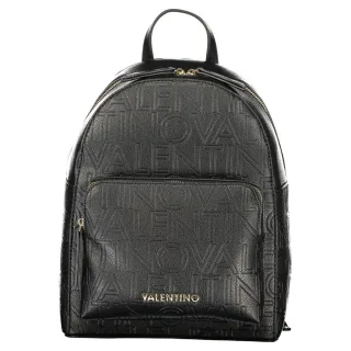 Mario Valentino Schwarzer Polyurethan Damen-Rucksack