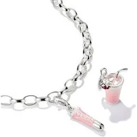 THOMAS SABO Charm-Einhänger Charm Pink Lipgloss - Connect, Emaille
