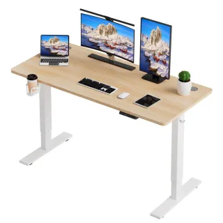Homavo Schreibtisch, Hellbraun, Metall, Holz Optik, Rechteckig, 60x69x120 cm, Arbeitszimmer, Schreibtische, Bürotische