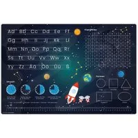cover-your-desk.de Schreibtischunterlage Lernunterlage Weltraum - abc & 1x1 für Kinder - Made in Germany, (1 tlg)