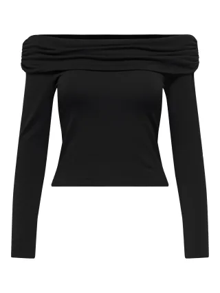 ONLY - ONLLIVE LOVE L/S OFF SHOULDER CS TOP Black - Gr. - L