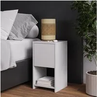 Vicco Nachtschrank Evo, Weiß, 30 x 55 cm mit Schublade (1-St)