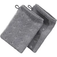 Möve Waschhandschuh Waschhandschuh "Quadretti" 2er-Pack, Frottier, Walk-Frottier Uni/Hoch- Tiefstruktur