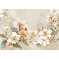Wallarena Fototapete Blumen Beton - Mehrfarbig - Modern - Vlies - Schlafzimmer, glatt, (5 St), 250x175cm
