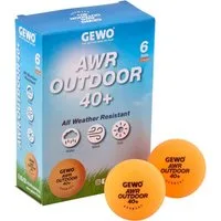 Gewo Tischtennisball 6er Pack, Outdoor AWR 40+, Tischtennisbälle, orange (6-St)