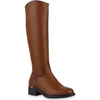 VAN HILL 840749 Stiefel Damen Leicht Gefütterte Klassische Stiefel Holzoptikabsatz