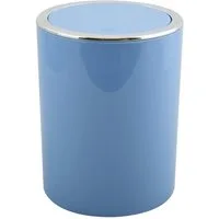 MSV Kosmetikeimer KAMAKA, eleganter Abfalleimer mit Schwingdeckel, für Küche, Bad, Büro, in angesagten Trendfarben, 6 L, pastellblau
