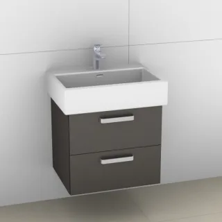 Artiqua 415 Waschtischunterschrank für Living City 817433 Stahlgrau Metallic, 415-WU2L-L7-7141-88 415-WU2L-L7-7141-88