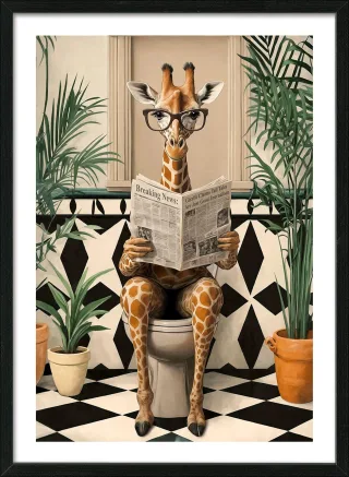 Gerahmtes Bild LUSTIGE GIRAFFE