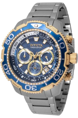 Invicta TI-22 49496 Herrenarmbanduhr - Quarzwerk - Titan mit Blauem Zifferblatt - 48 mm