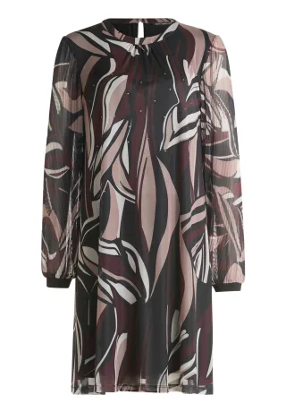 Betty Barclay - Chiffonkleid Taupe/Black - Gr. - 46