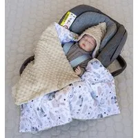 Loolay Babytrage Einschlagdecke für Kinder Autositz und Babyschale Babytrage 90 x 90 cm (MINKY/ Baumwolle Kuscheldecke Kinderwagendecke Babydecke, Neugeborene Babyausstattung PREMIUM Geschenk), LOOLAY® - 100% Europäische Stoffe und Kleinserien-Nähen!