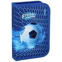 Spirit Federmäppchen SPIRIT Schüler Etui 28 teilig 1-Zipper Mäppchen FUSSBALL blau