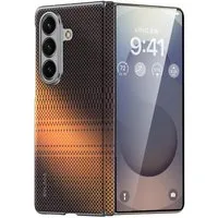 Wigento Handyhülle Für Samsung Galaxy Z Fold7 Kevlar Textur Magnetische Hülle Orange, Kevlar Hülle mit Magnetfunktion und gewebter Struktur