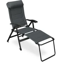 ELONEO Gartenstuhl Campingstuhl mit Liegefunktion, 6-fach verstellbare Rückenlehne, UV- und witterungsbeständig, Strandliege klappbar tragbar, Strandstuhl
