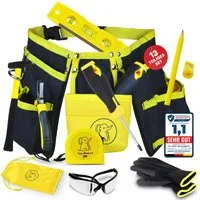 Eli Kinder-Werkzeug-Set Werkzeuggürtel - hochwertiges echtes Kinderwerkzeug - Multitool, (inkl. Sicherheitsbrille und Handschuhe, 13-tlg., Baumeister und Bauarbeiter), STARKES GESCHENK