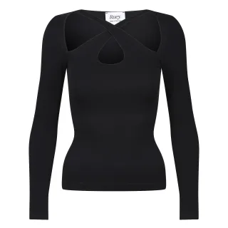 Damen Essentials Cross Over T-Shirt mit formender Passform aus recyceltem Stretchmaterial