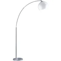 Reality Leuchten LED Bogenlampe, Dimmfunktion, LED wechselbar, Warmweiß, Bauhaus Bogen-stehlampe Esstisch große Ausladung ge-bogen, Höhe 180cm