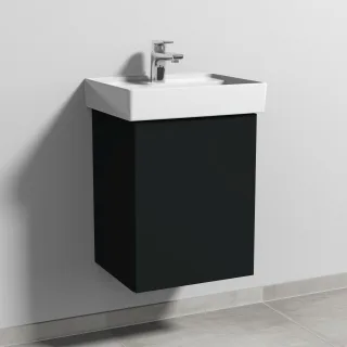 Sanipa 3way Waschtischunterbau zu Villeroy & Boch Collaro Waschtisch mit 1 Tür, Vulkan-Matt SP8311V