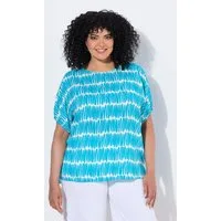 Ulla Popken Tunika Bluse Oversized U-Boot-Ausschnitt Halbarm