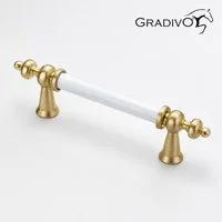 Gradivo Möbelgriff Schrankgriff Bügelgriff 302 - Gold-Weiß, 96 mm