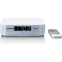 Lenco KCR-100WH UKW-Radio (FM, 2 W, Bluetooth mit 2x integ. Lautsprecher inkl. Fernbedienung & Montagesatz)