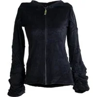 Vishes Sommerjacke Samtjacke Hoodie Elfenjacke Cardigan, Ethno, Hippie, Goa Style